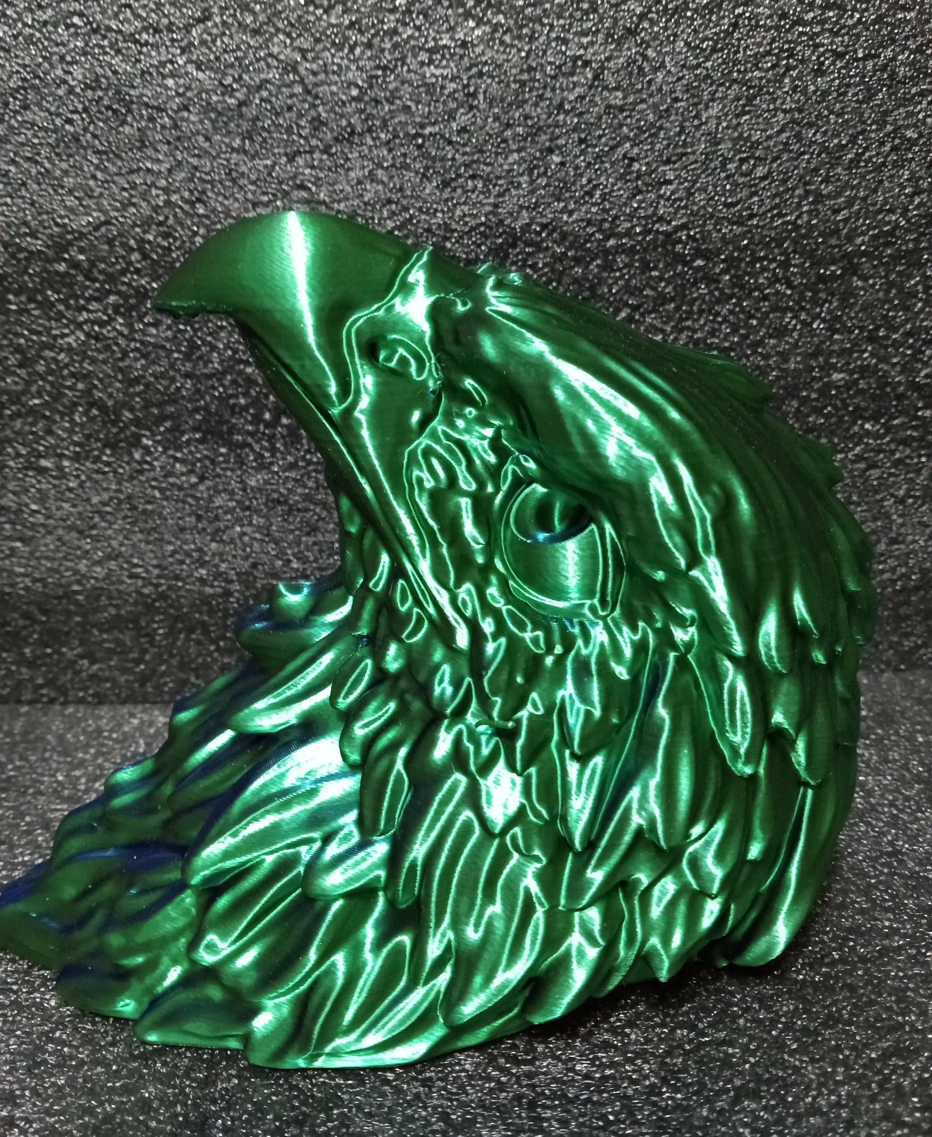 Eagle - Wall Decoration - 0.12 layers , matterhackers dual color silk green/blue - 3d model