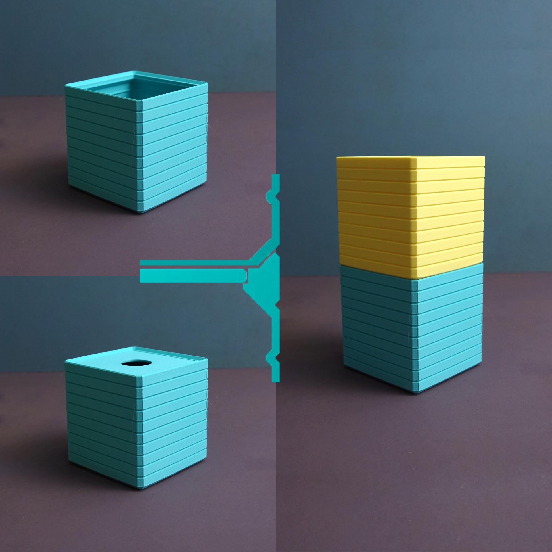 Modular, stackable boxes by gazzaladra 3d model