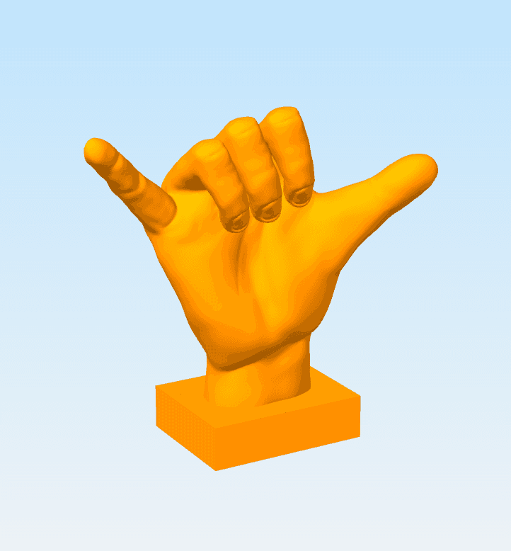 Shaka Hand Surfer Wall Mounted Bundle / Sculpture / No Supports 3d model