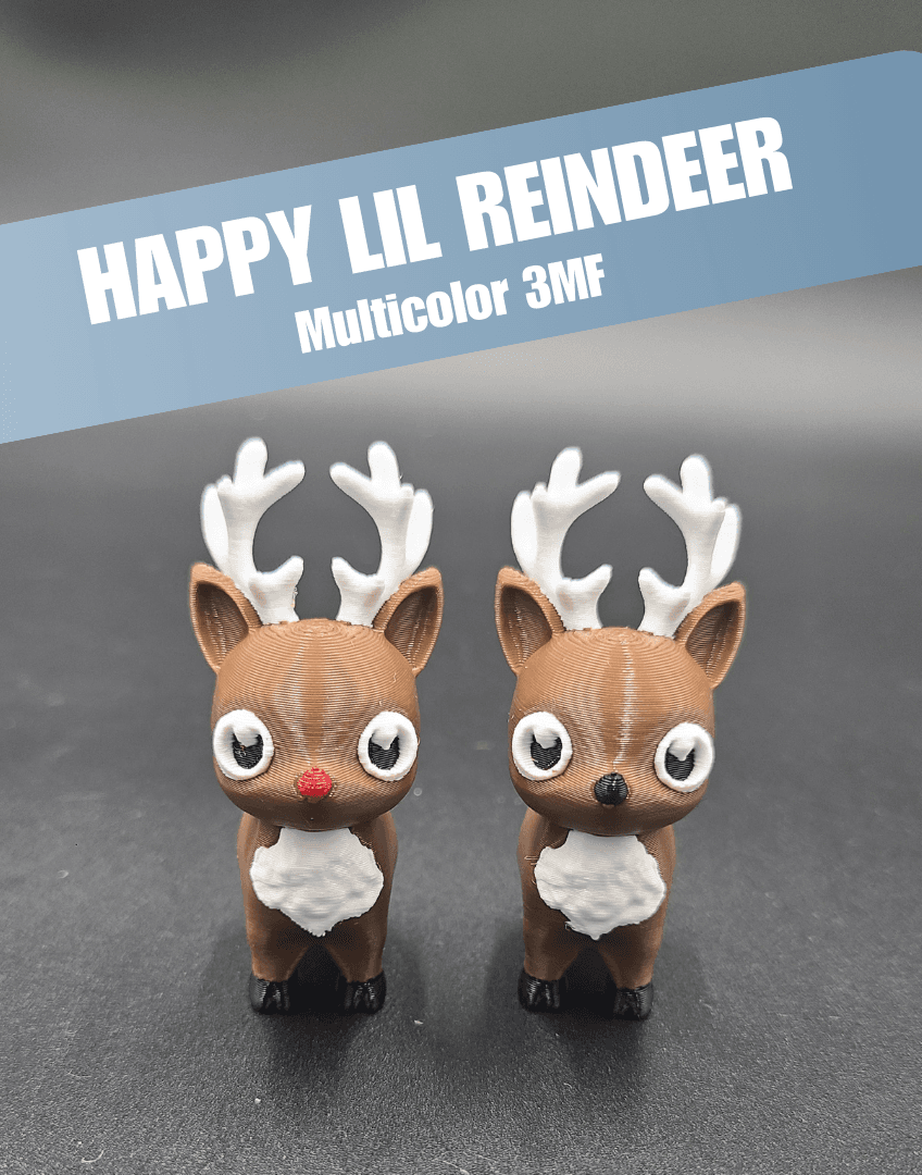 Happy Lil Reindeer - Multicolor 3MF for Bambu 3d model