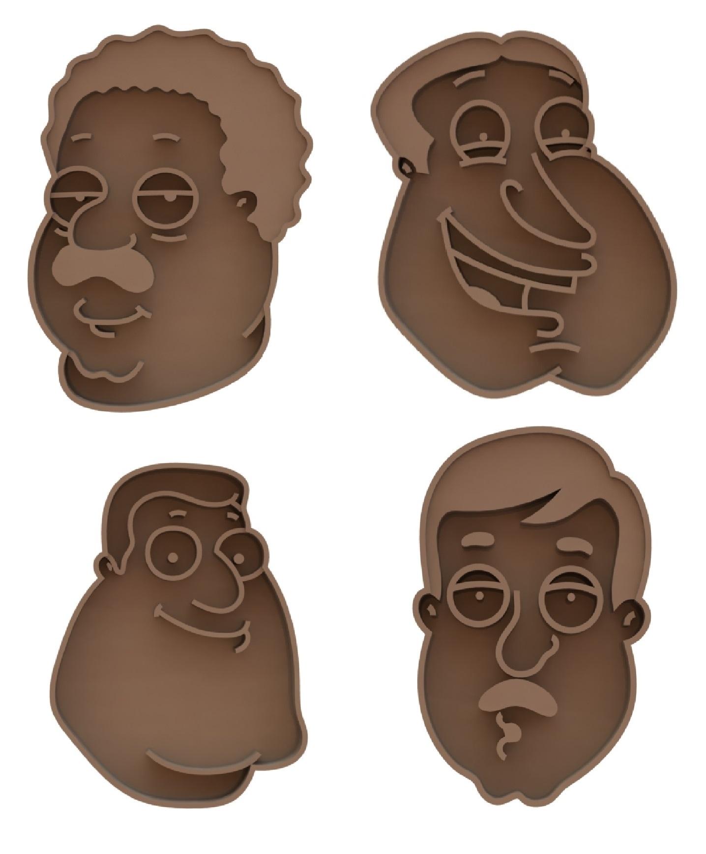 Family guy cookie cutters pack 3d model