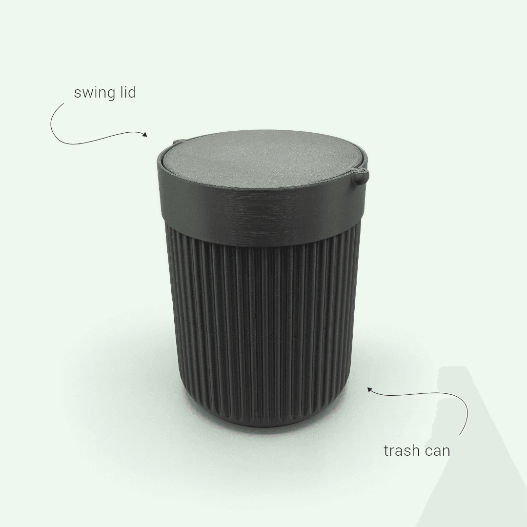 Trash can with swing lid 3d model