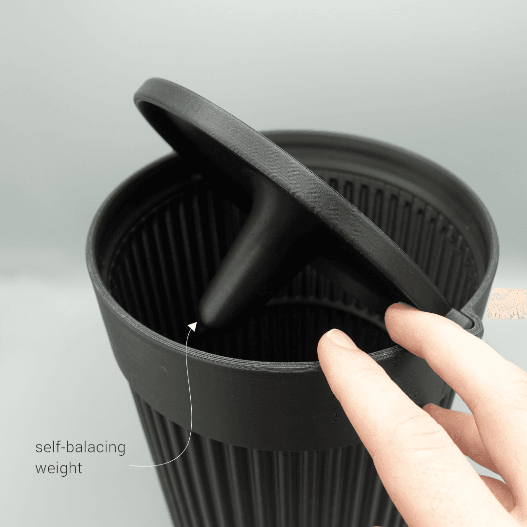 Trash can with swing lid 3d model