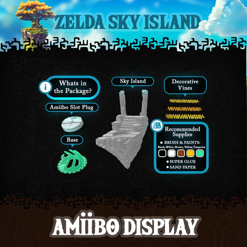 Zelda Sky Island Amiibo Display: Inspired by Tears of the Kingdom 3d model