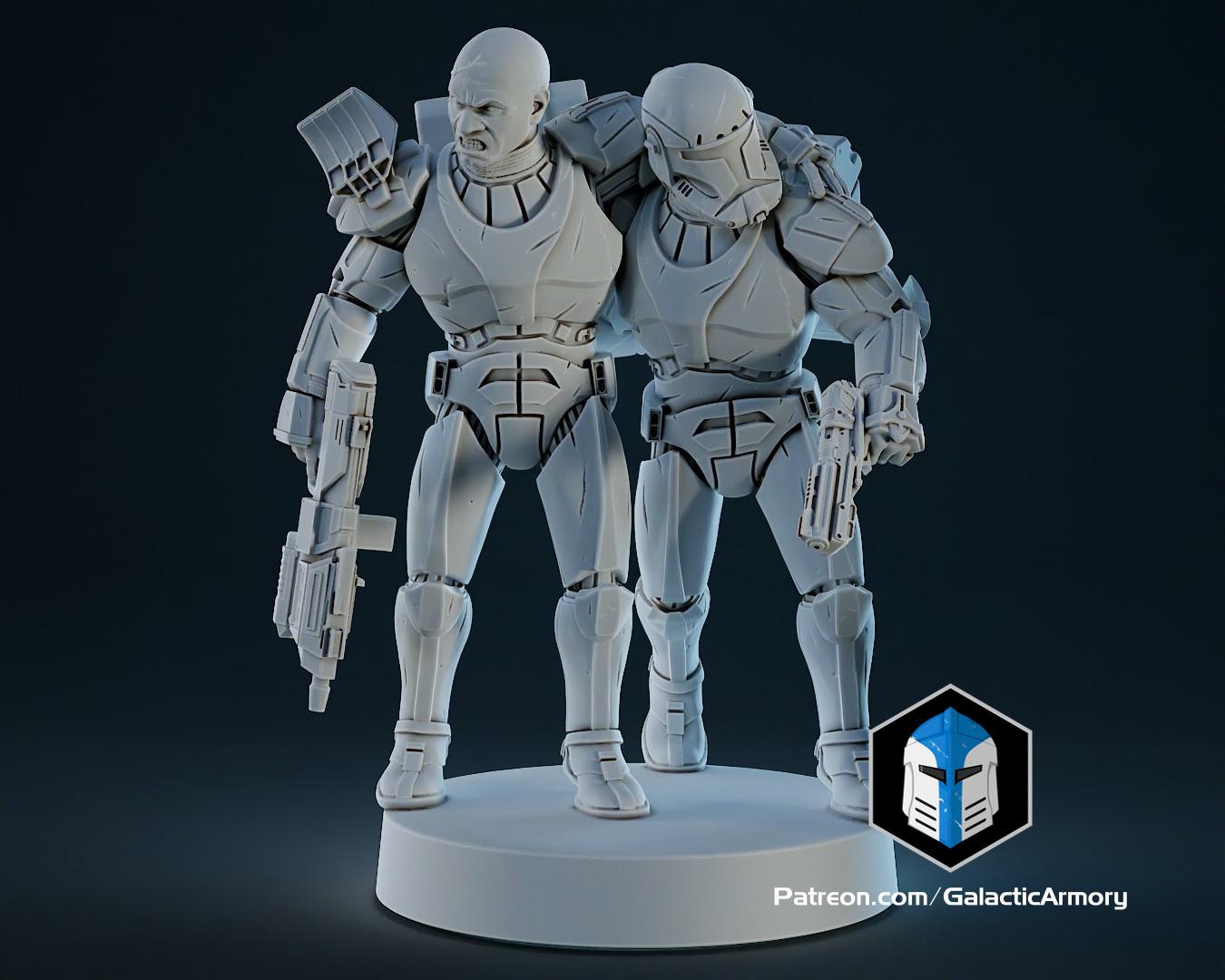 1:48 Scale Republic Commando Miniatures - 3D Print Files 3d model