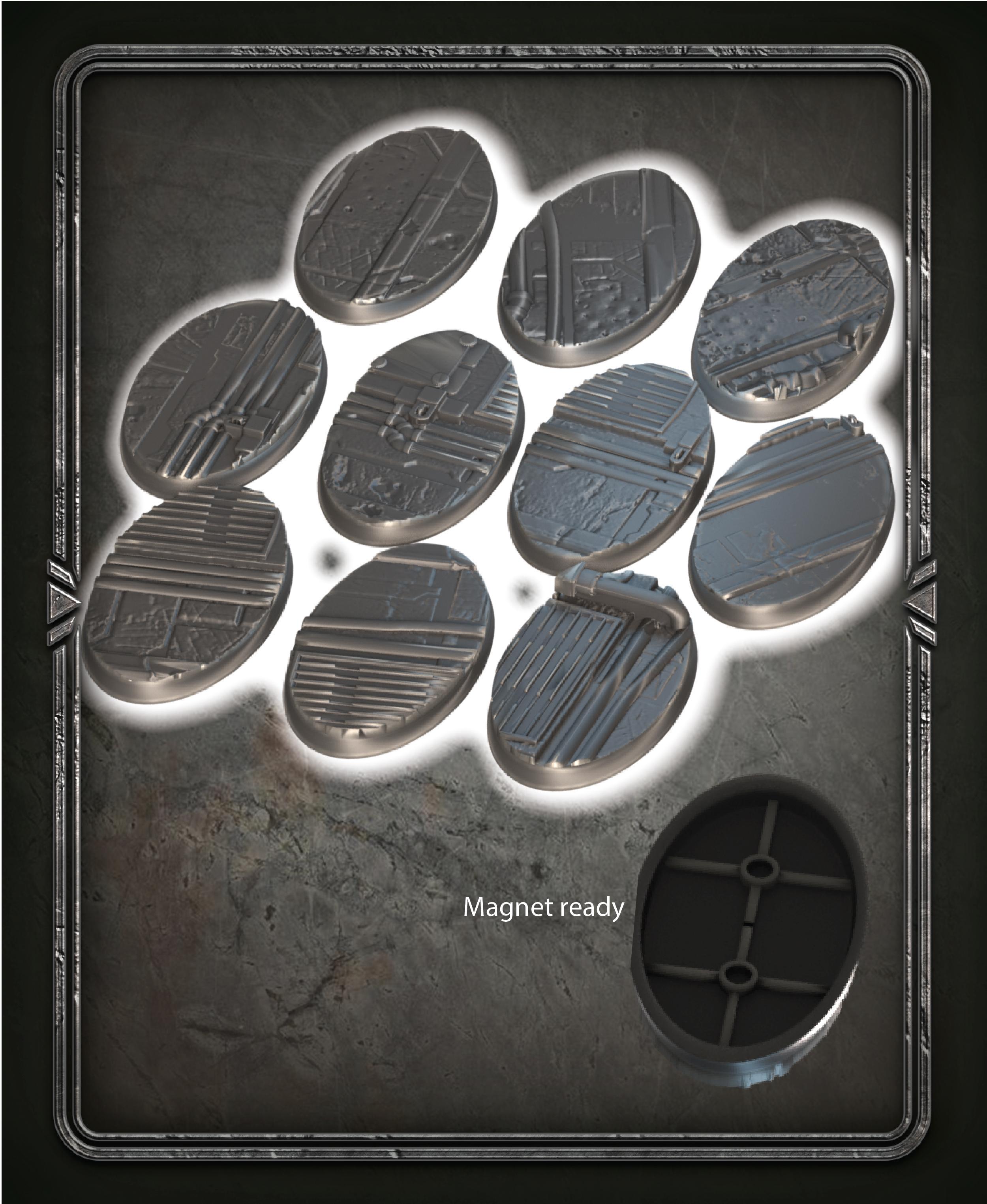 60mm oval grimdark street_bases 3d model