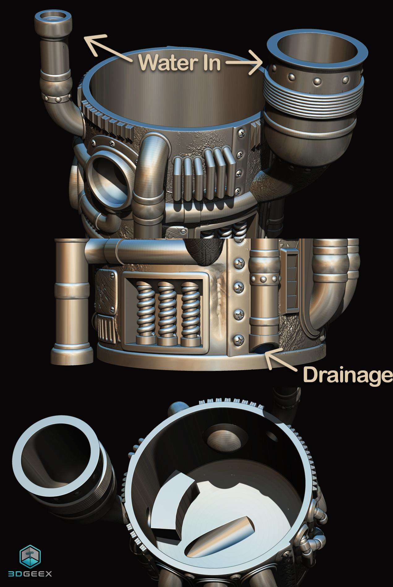 Steampunk Planter 3d model