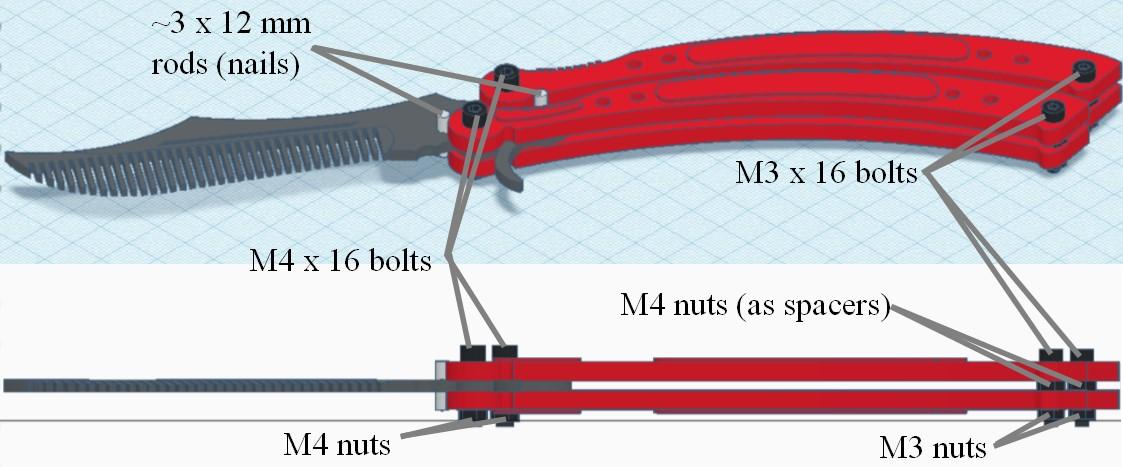 CSGO Butterfly Knife Comb 3d model