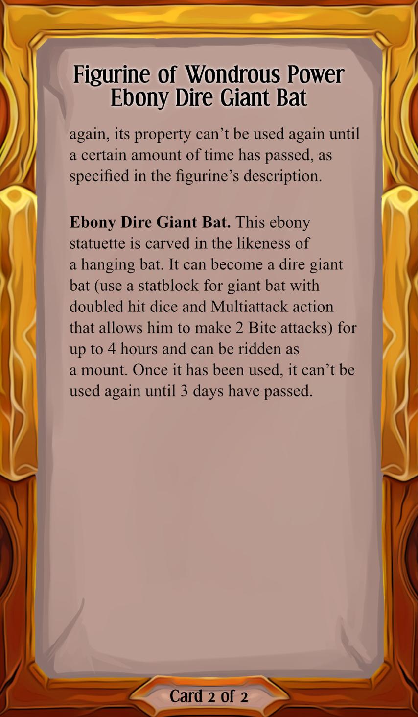 Figurine of Wondrous Power - Ebony Dire Giant Bat 3d model