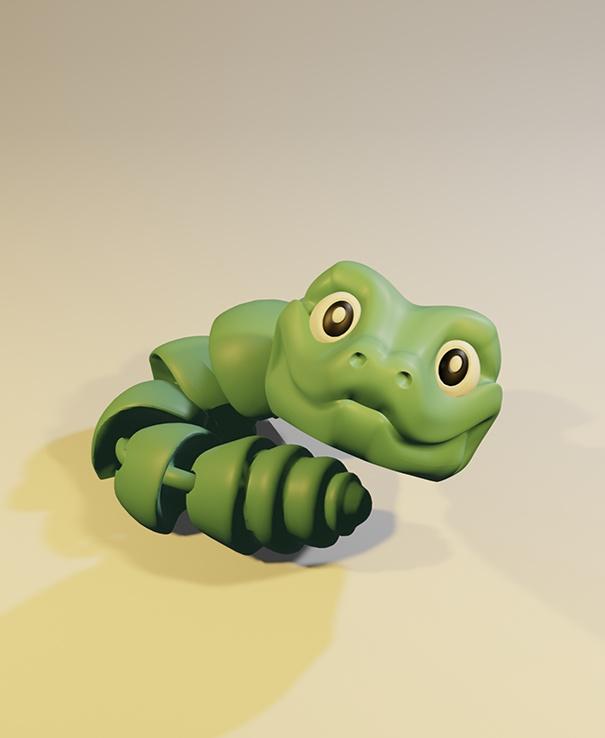 Slick - Articulated Snake Snap-Flex Fidget (Tight Joints) 3d model