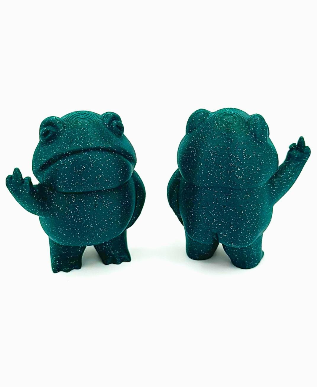 Middle Finger and Arms Down Frog With A Butt Figurine / 3MF Included / No Supports 3d model