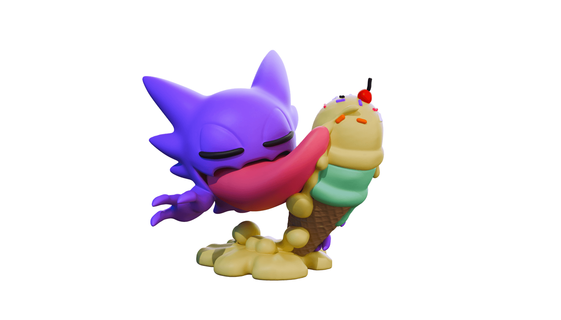 Haunter Eating Ice Cream 3d model