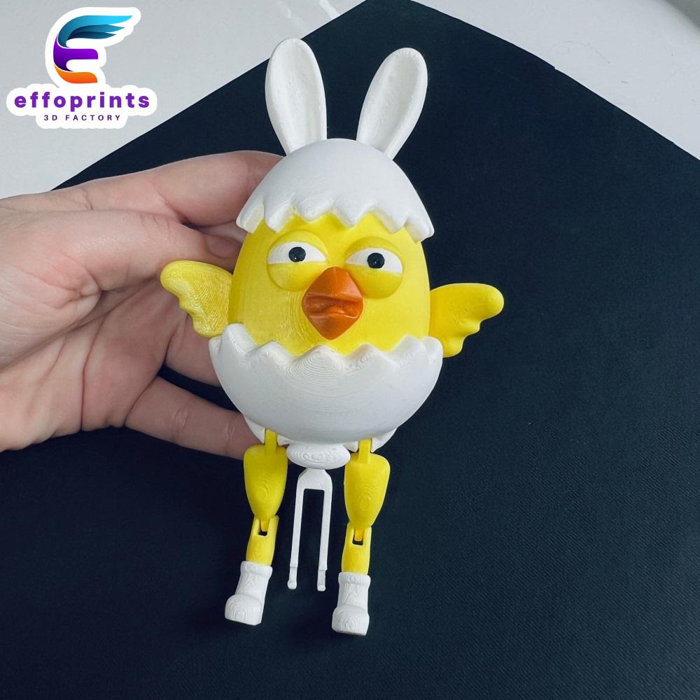 Easter Chick Egg Riding On Toilet Paper Hanger Gadget 3d model