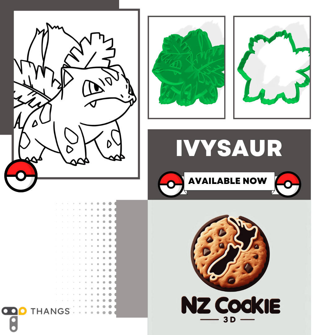 Pokemon Cookie Cutter - Ivysaur 3d model