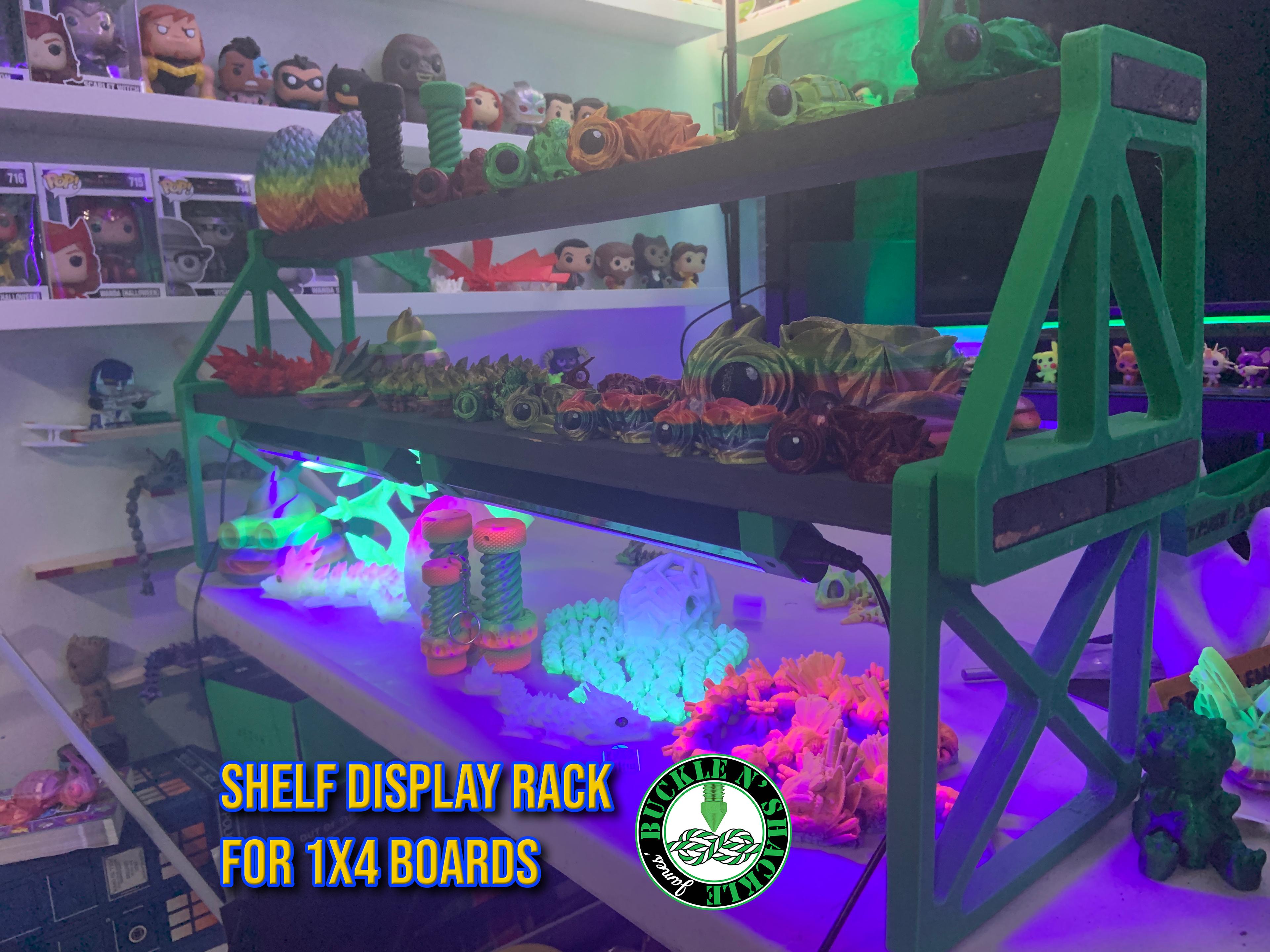 SHELF DISPLAY RACK FOR 1X4 BOARDS 3d model