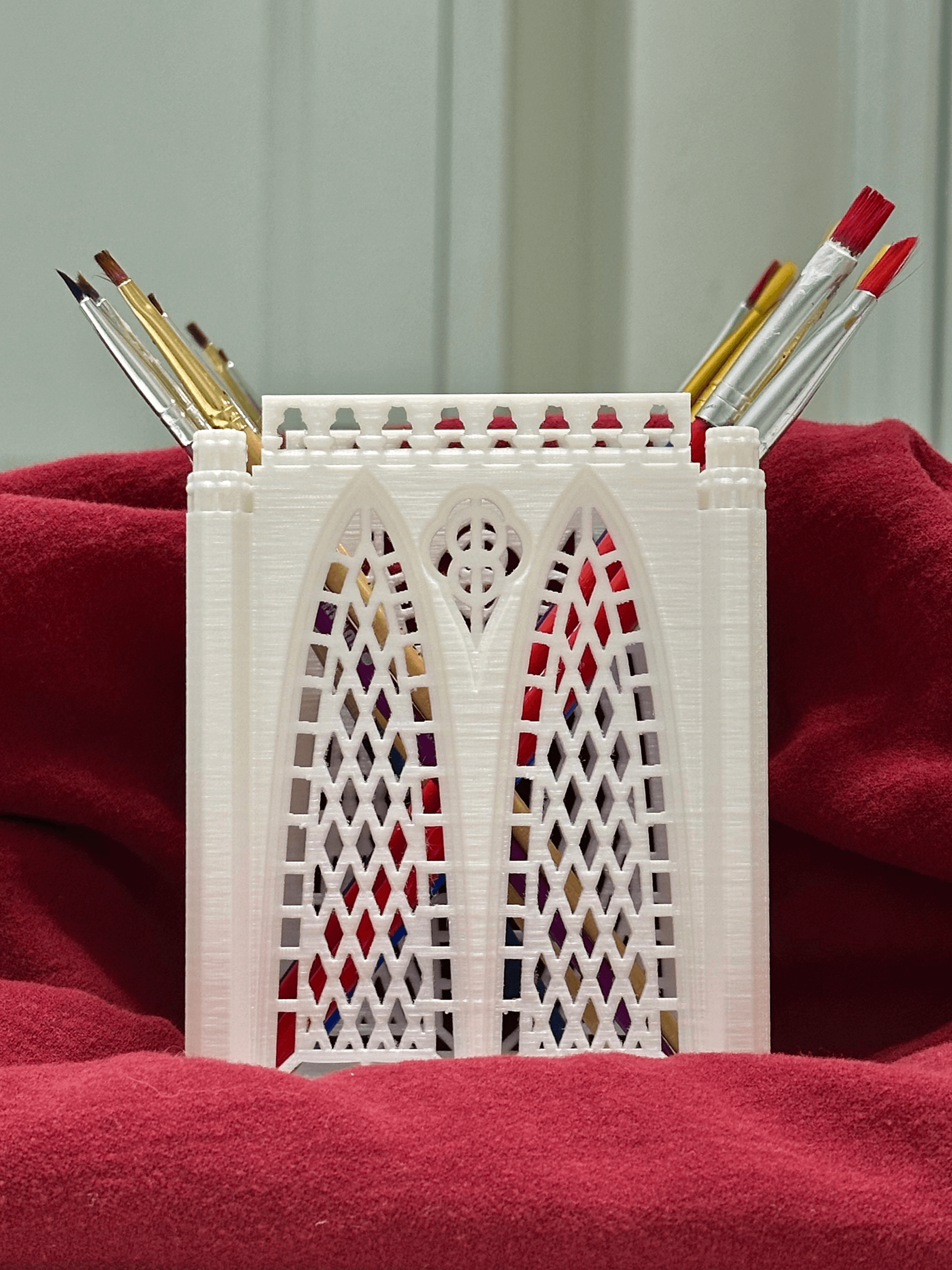 Gothic Cathedral Brush Holder 3d model