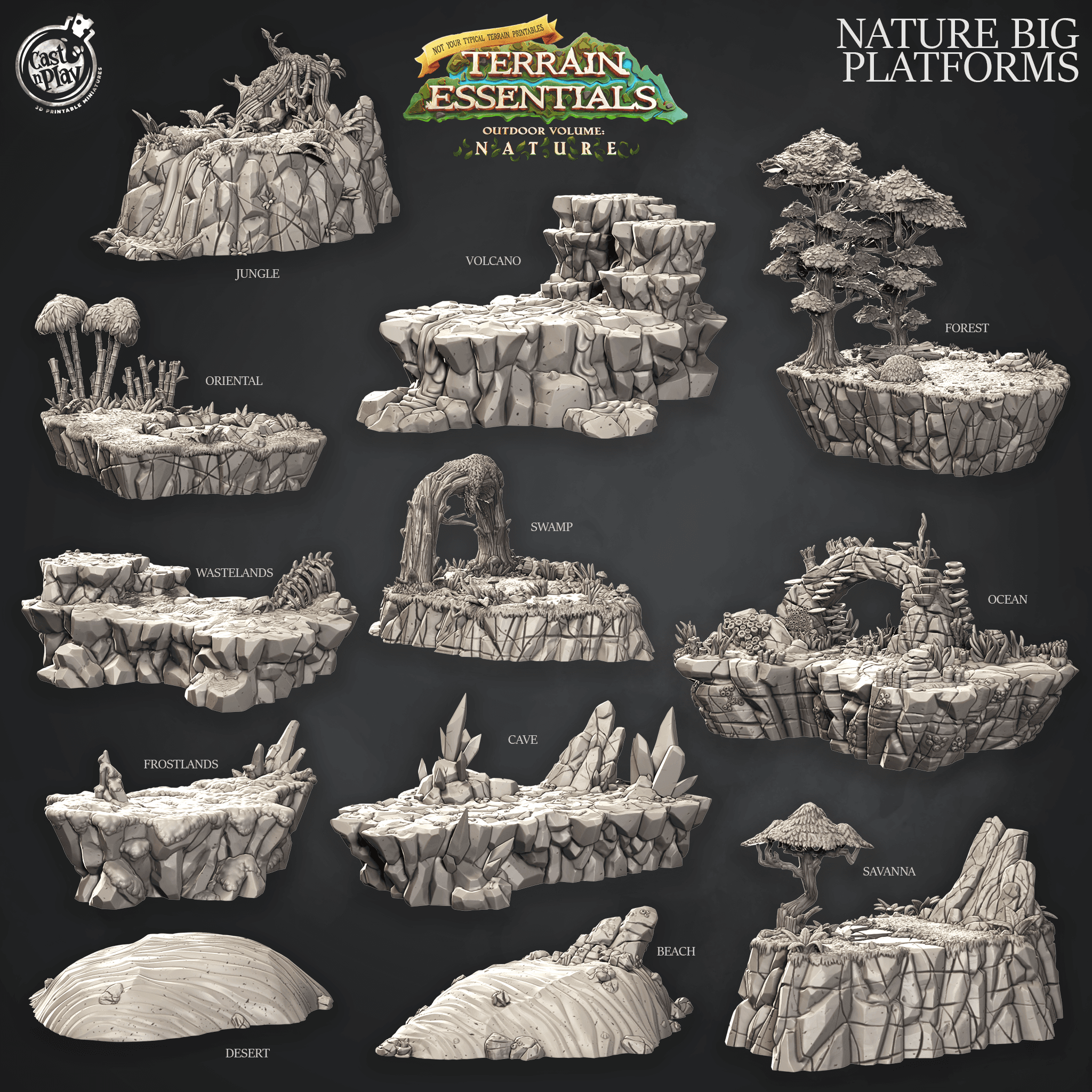 Nature Platforms Set (Pre-Supported) 3d model