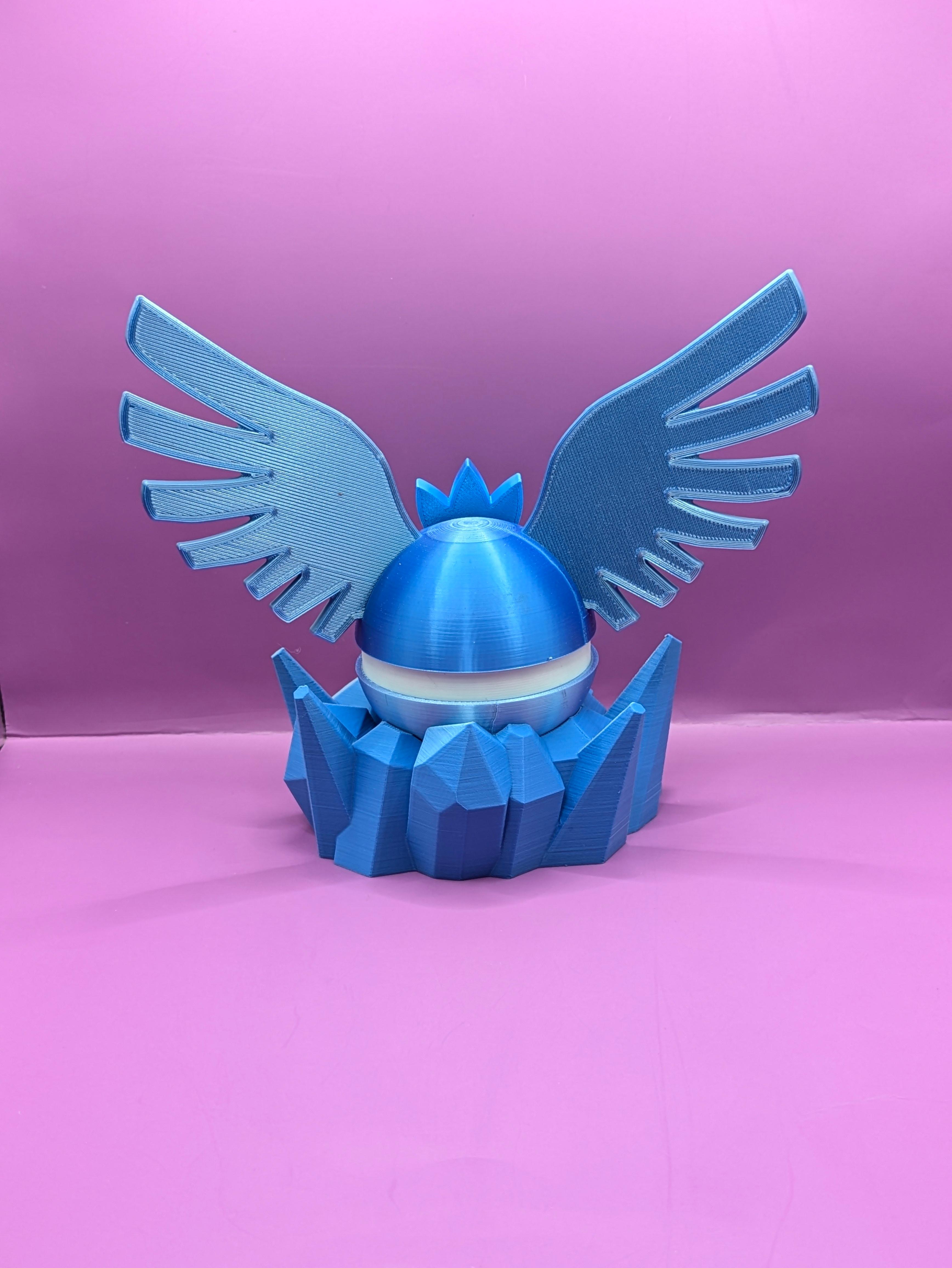 Articuno Pokeball With Iceberg Stand.stl 3d model