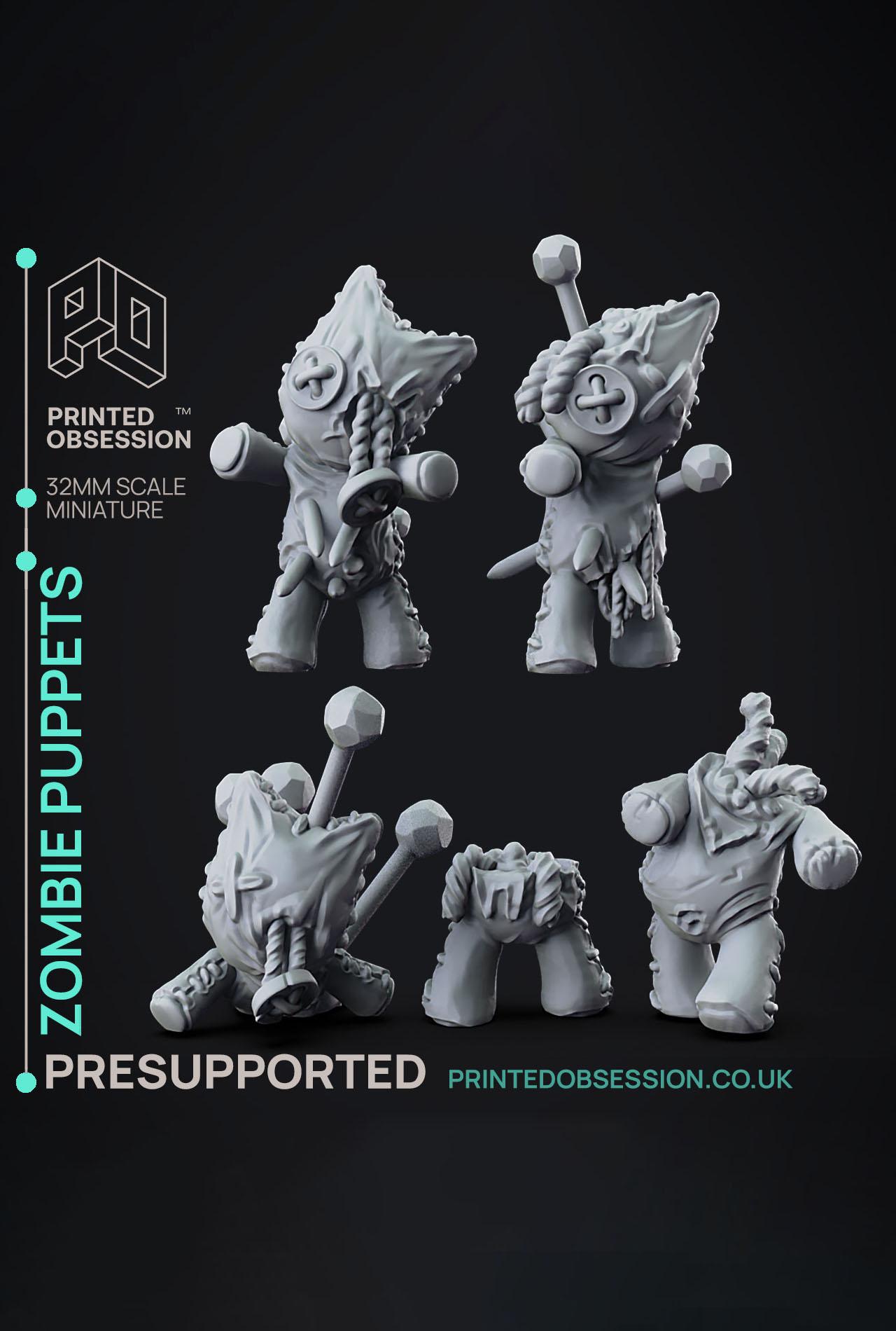 Zombie Puppet - Puppet masters apprentice - PRESUPPORTED - Illustrated and Stats - 32mm scale			 3d model