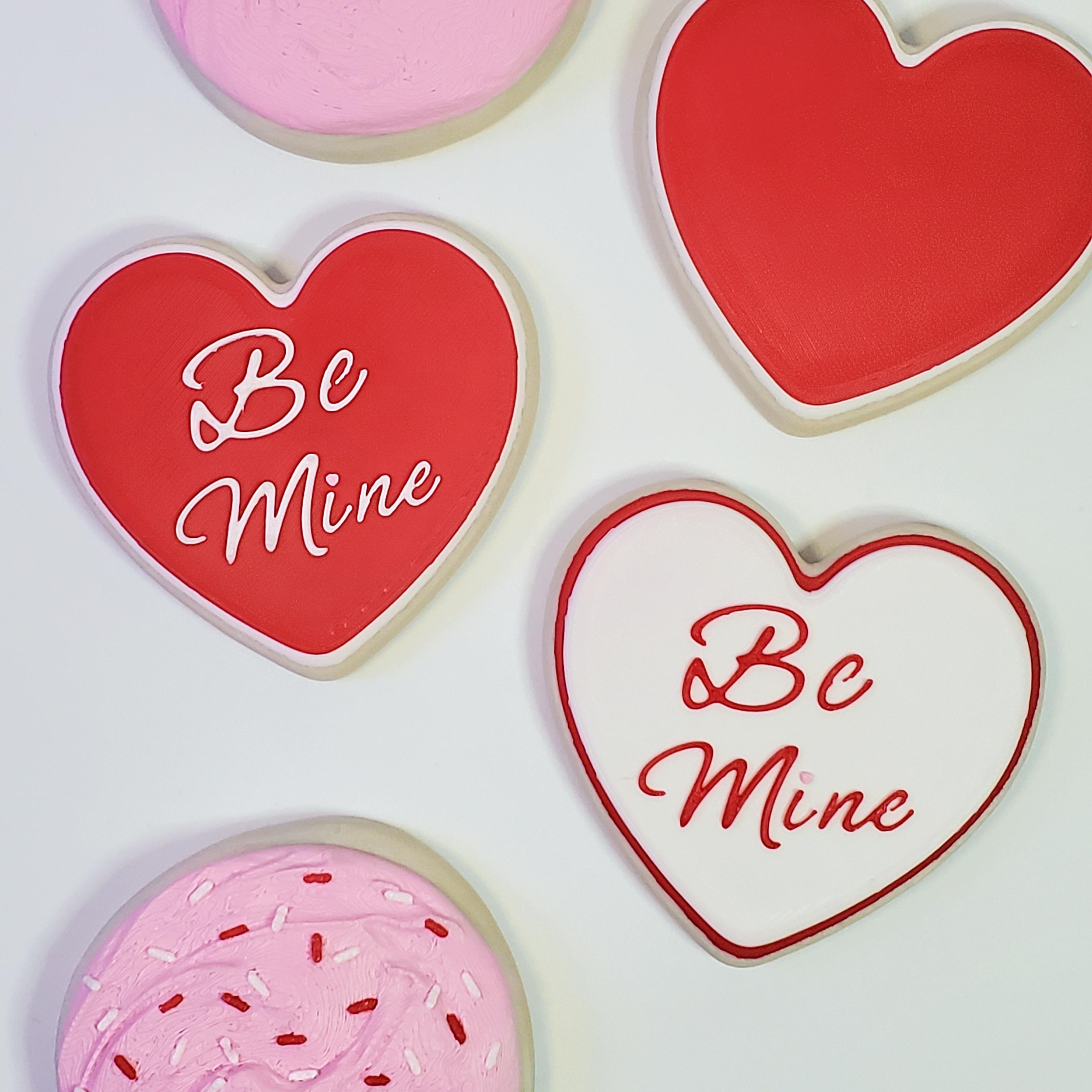 'Be Mine' Heart-Shaped Shortbread Cookie with Royal Icing for Valentine's Day :: Delicious Desserts! 3d model