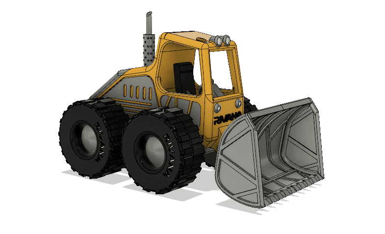 Yellow Bulldozer with Movements 3d model