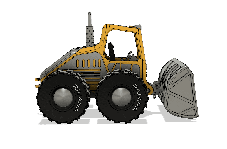 Yellow Bulldozer with Movements 3d model