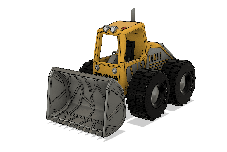 Yellow Bulldozer with Movements 3d model