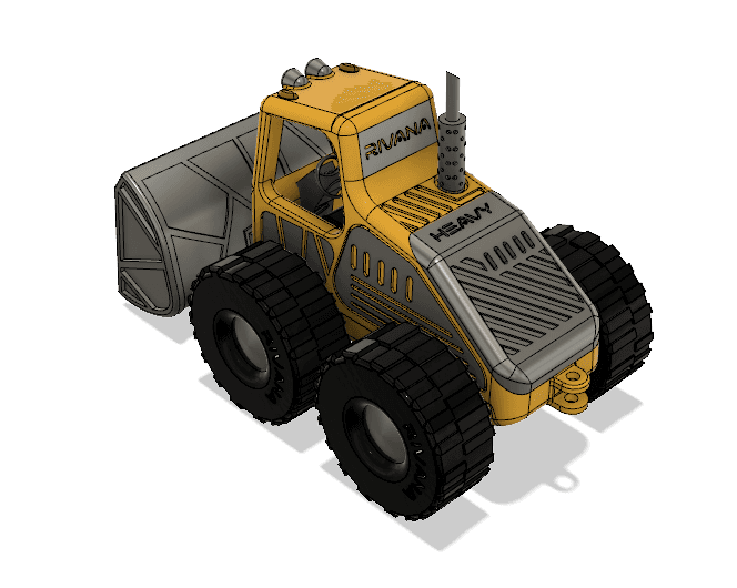 Yellow Bulldozer with Movements 3d model