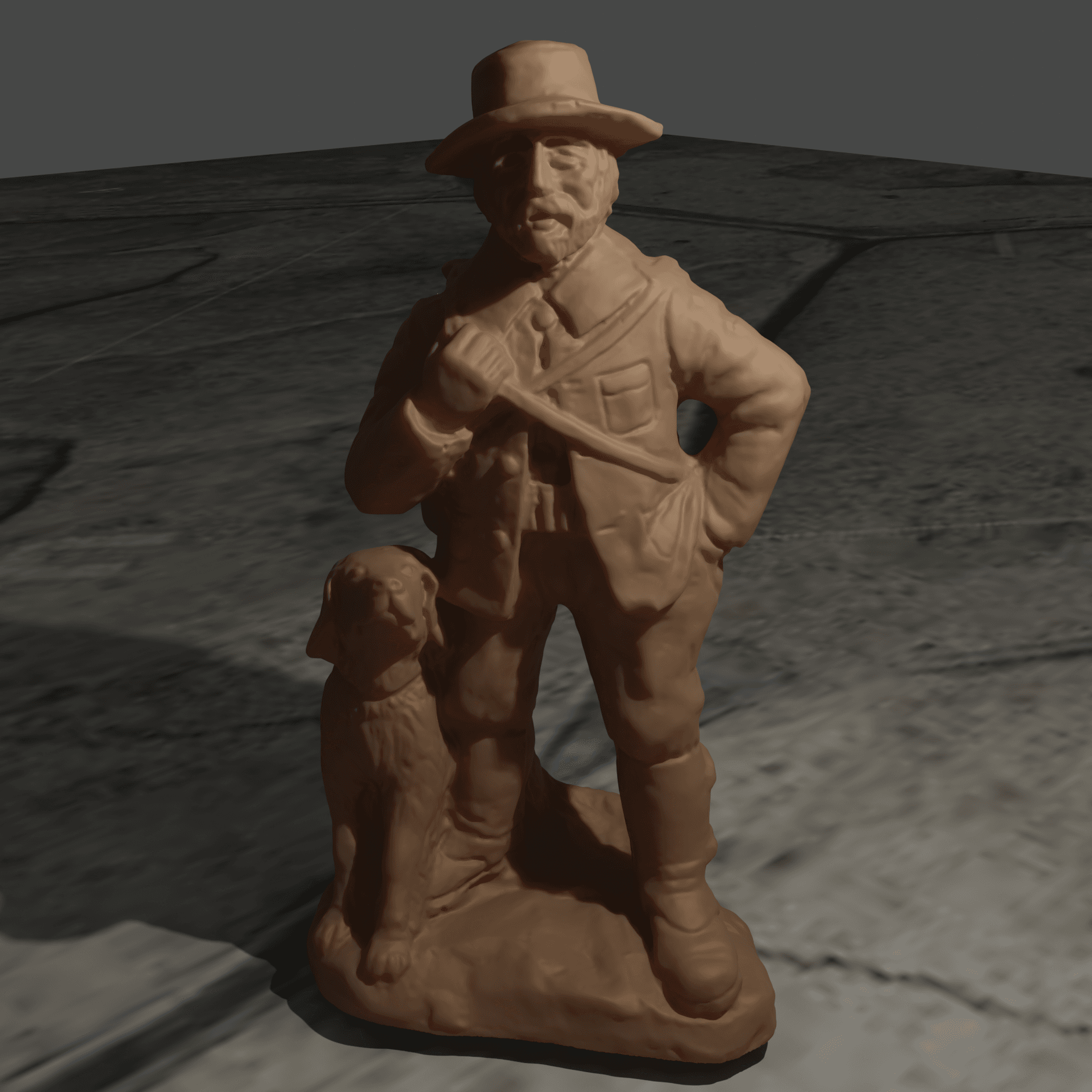 Hunter and dog 3d model