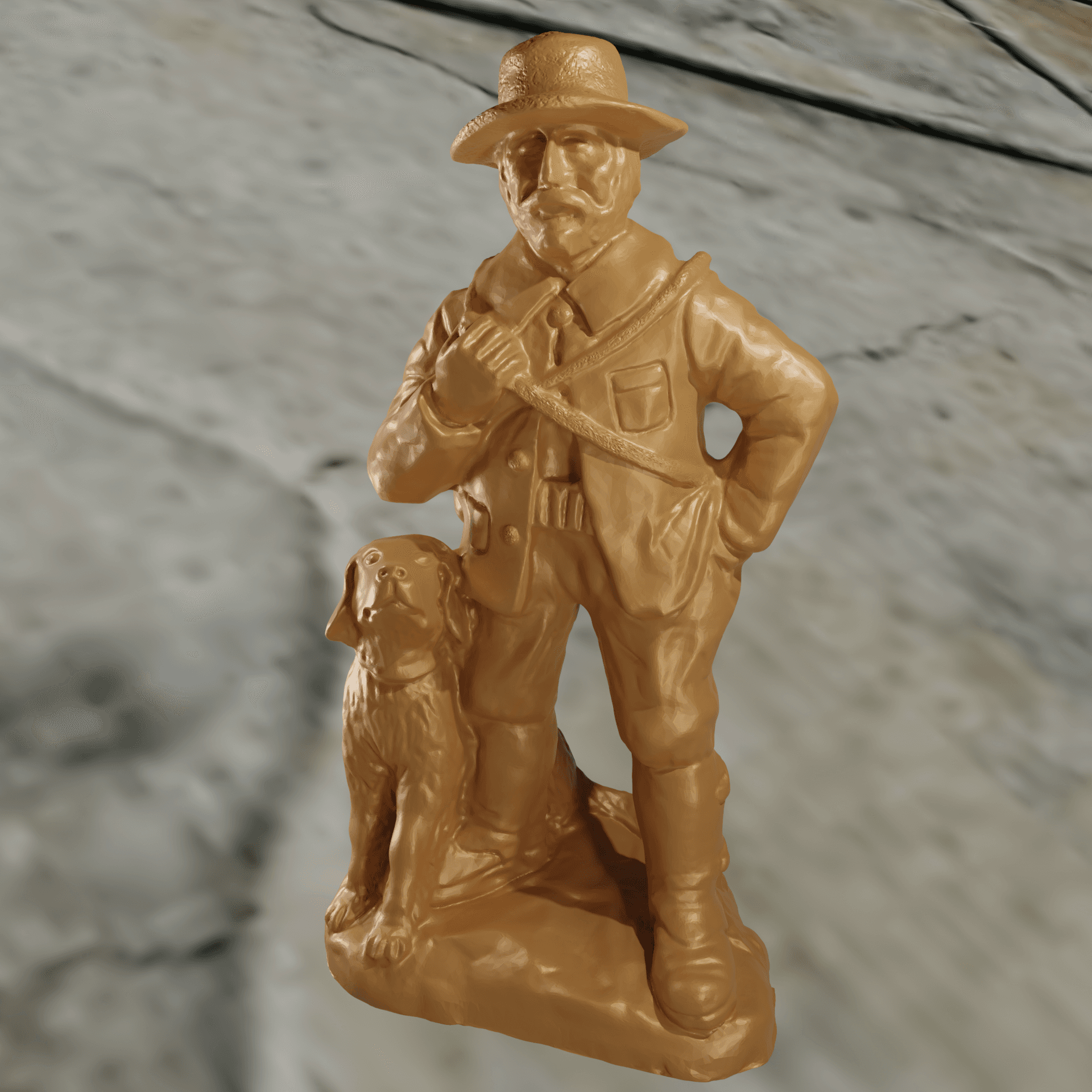 Hunter and dog 3d model