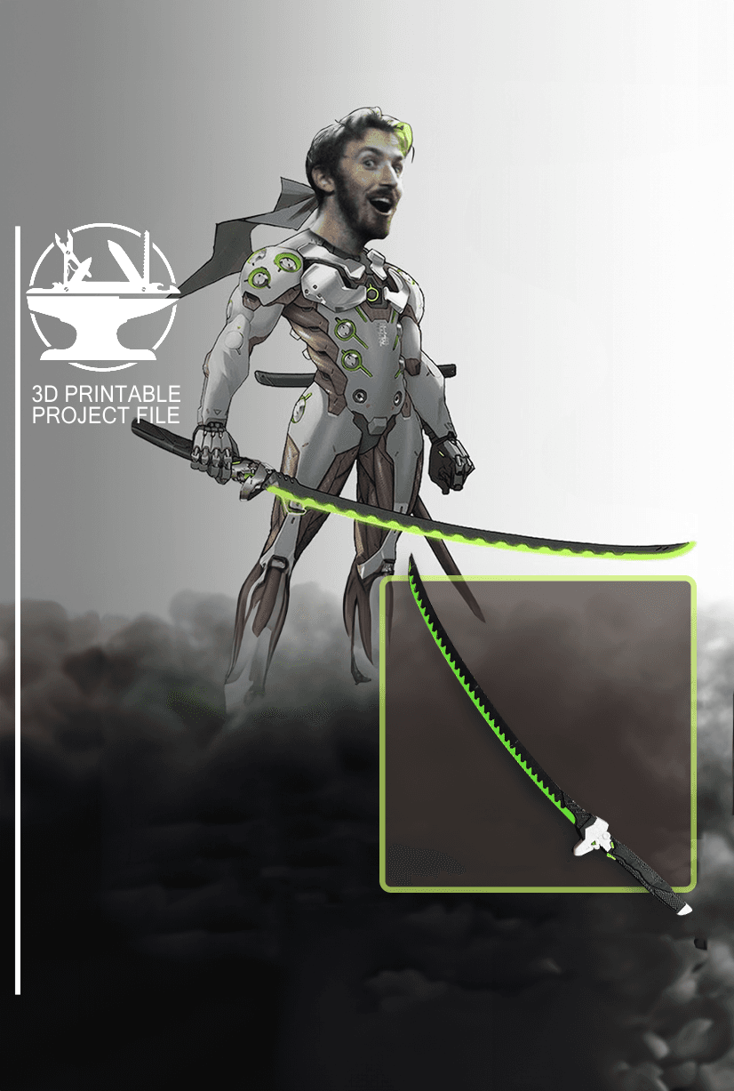 Overwatch's Genji Sword 3d model