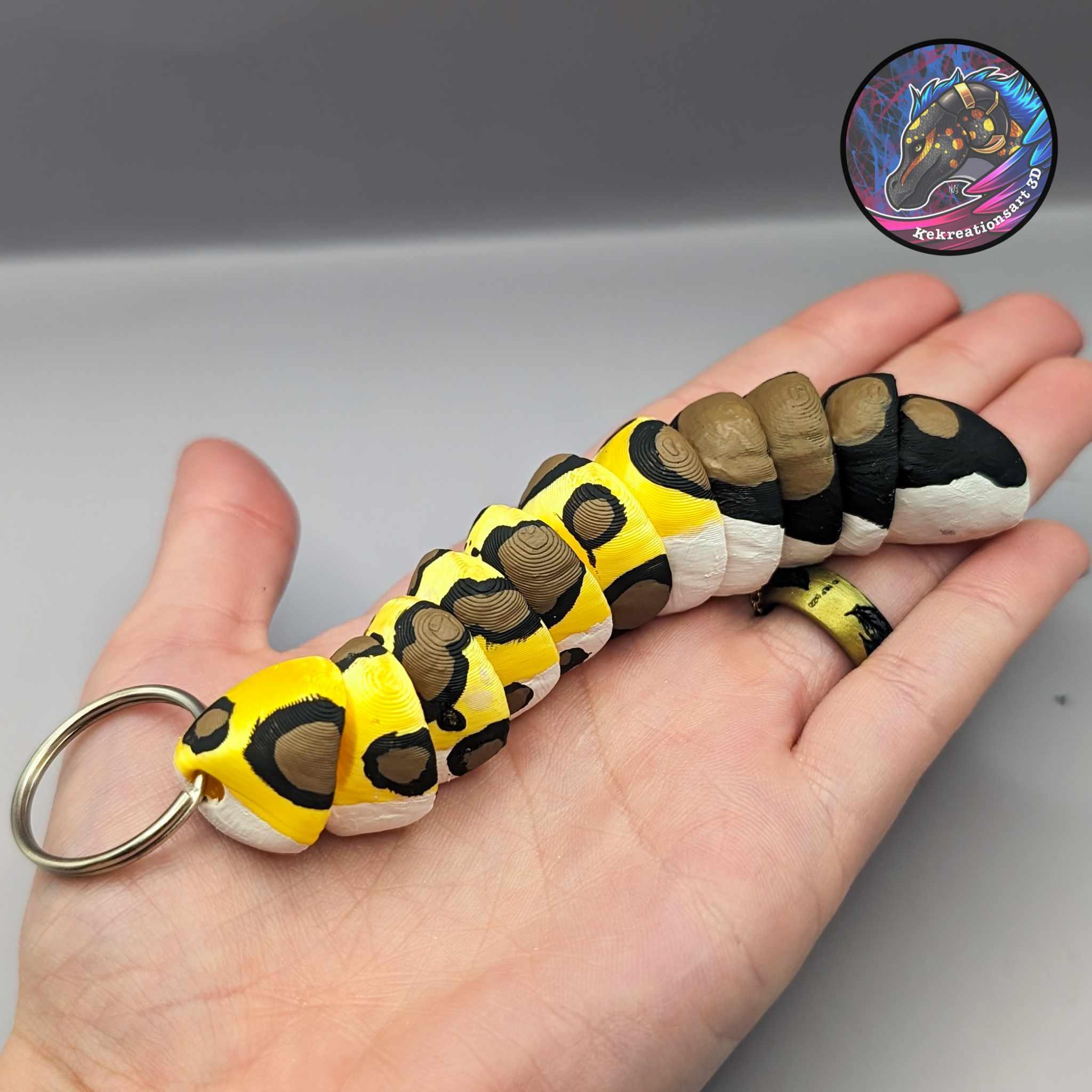 Flexi fox and leopard tail keychains 3d model