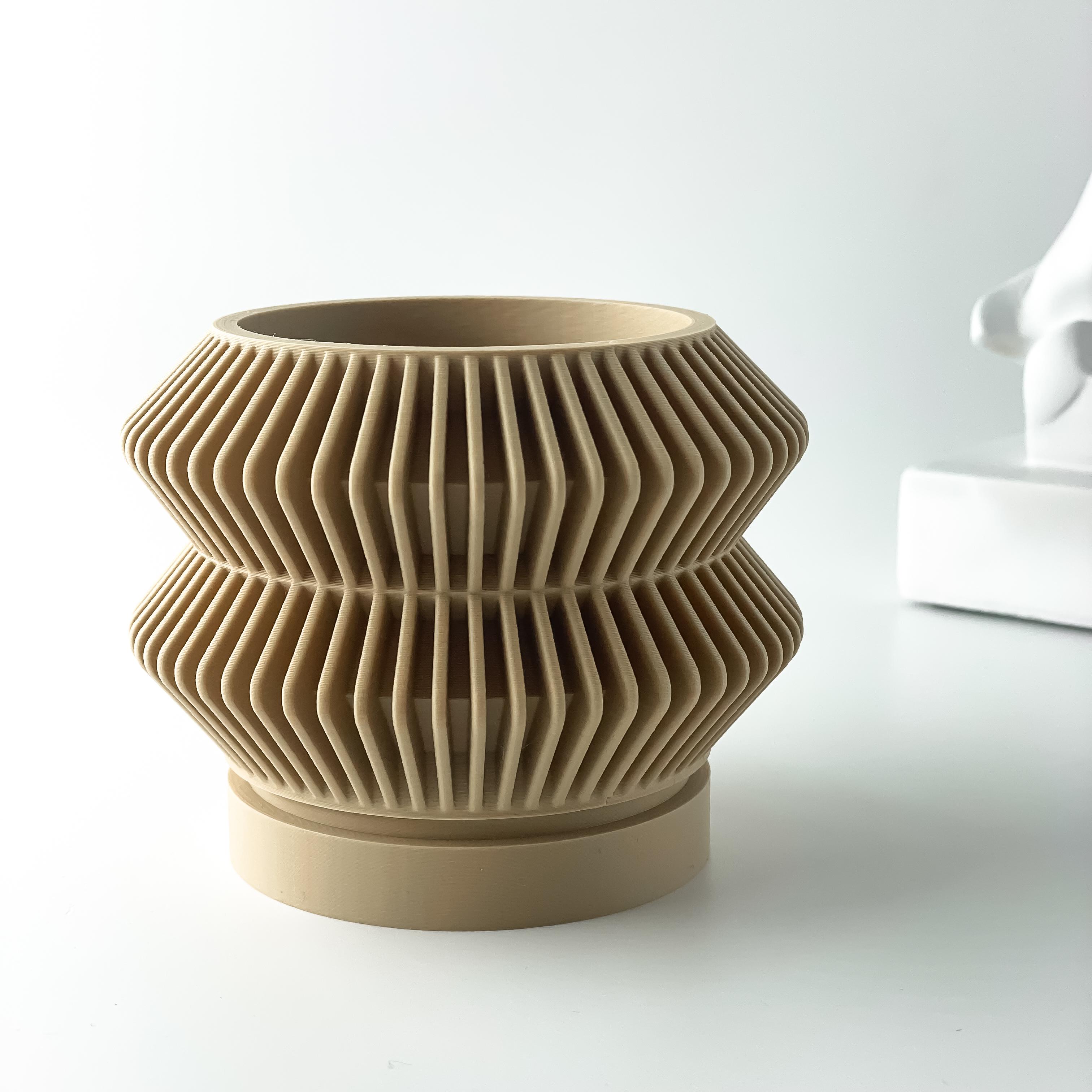 The Rodel Planter Pot with Drainage Tray & Stand | Modern and Unique Home Decor for Plants 3d model