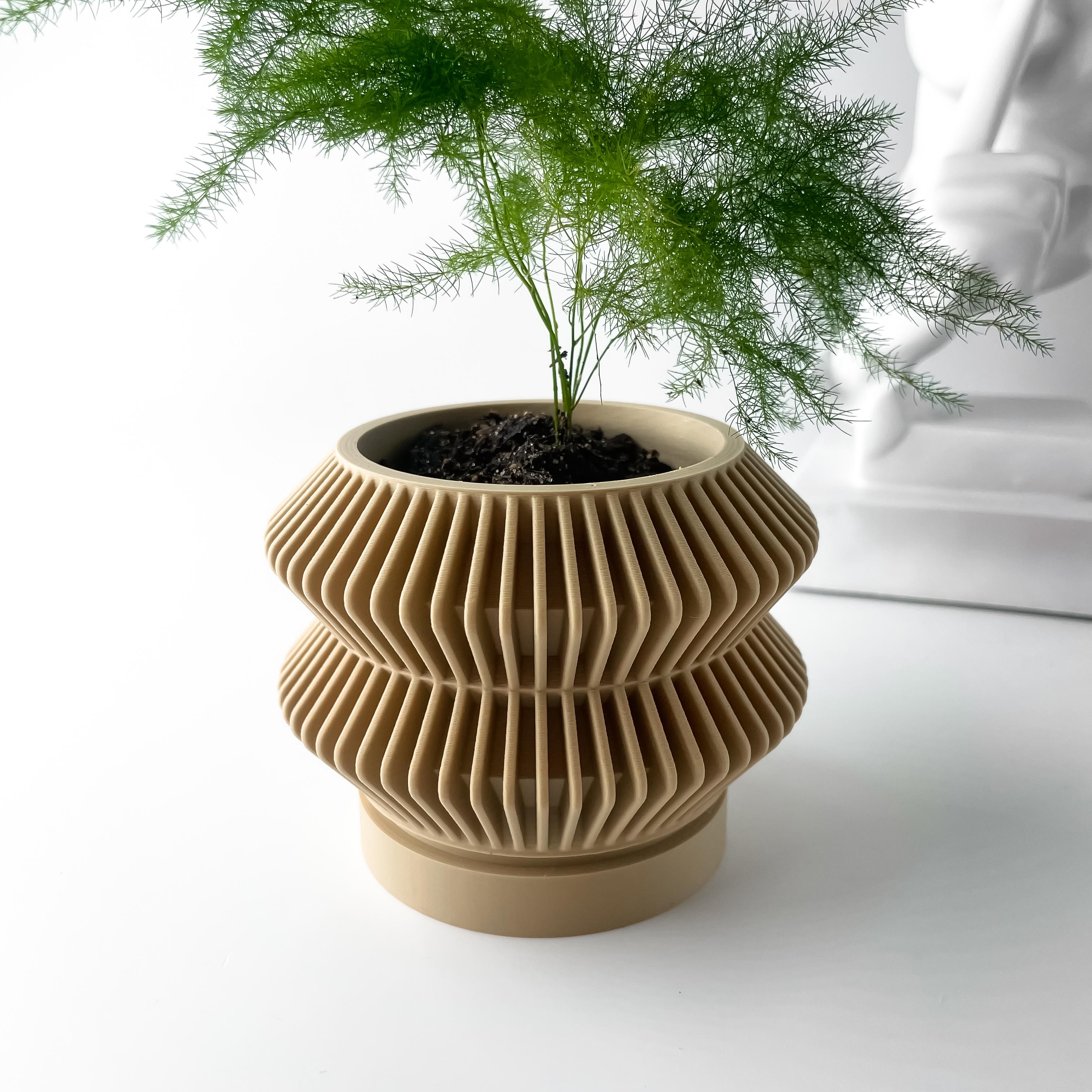 The Rodel Planter Pot with Drainage Tray & Stand | Modern and Unique Home Decor for Plants 3d model