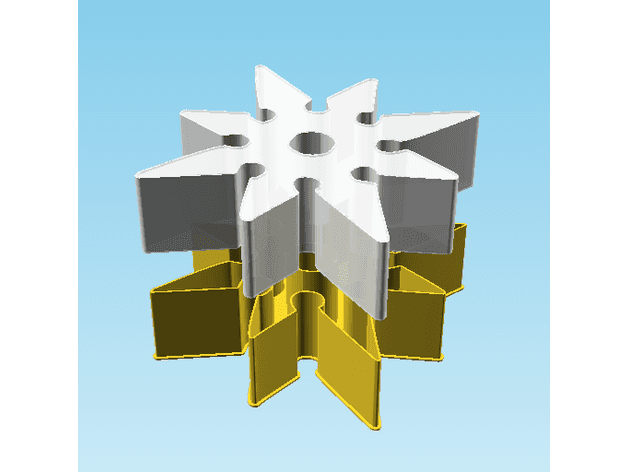 Shuriken 0078, nestable box (v2) 3d model