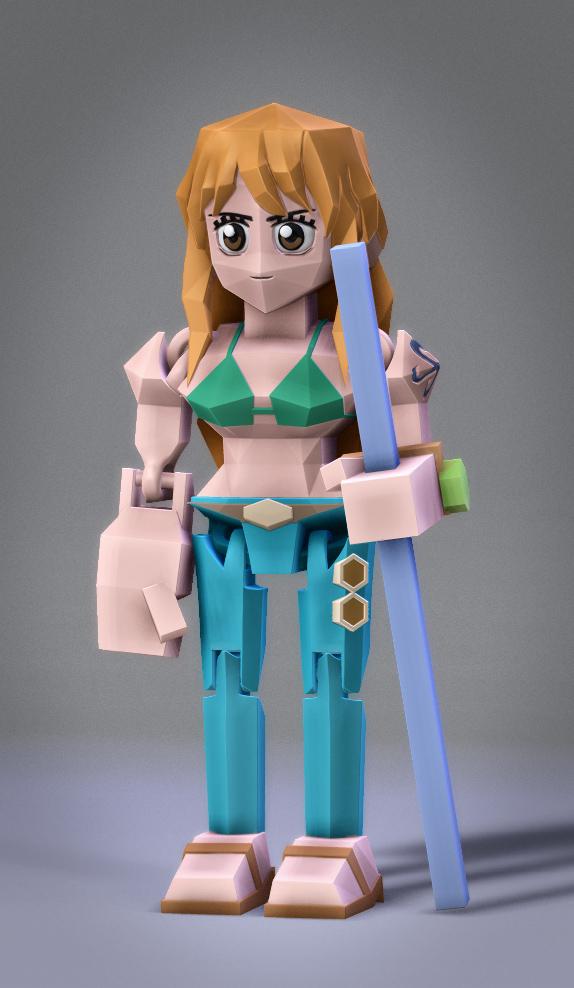 Low Poly Flexi Nami 3d model