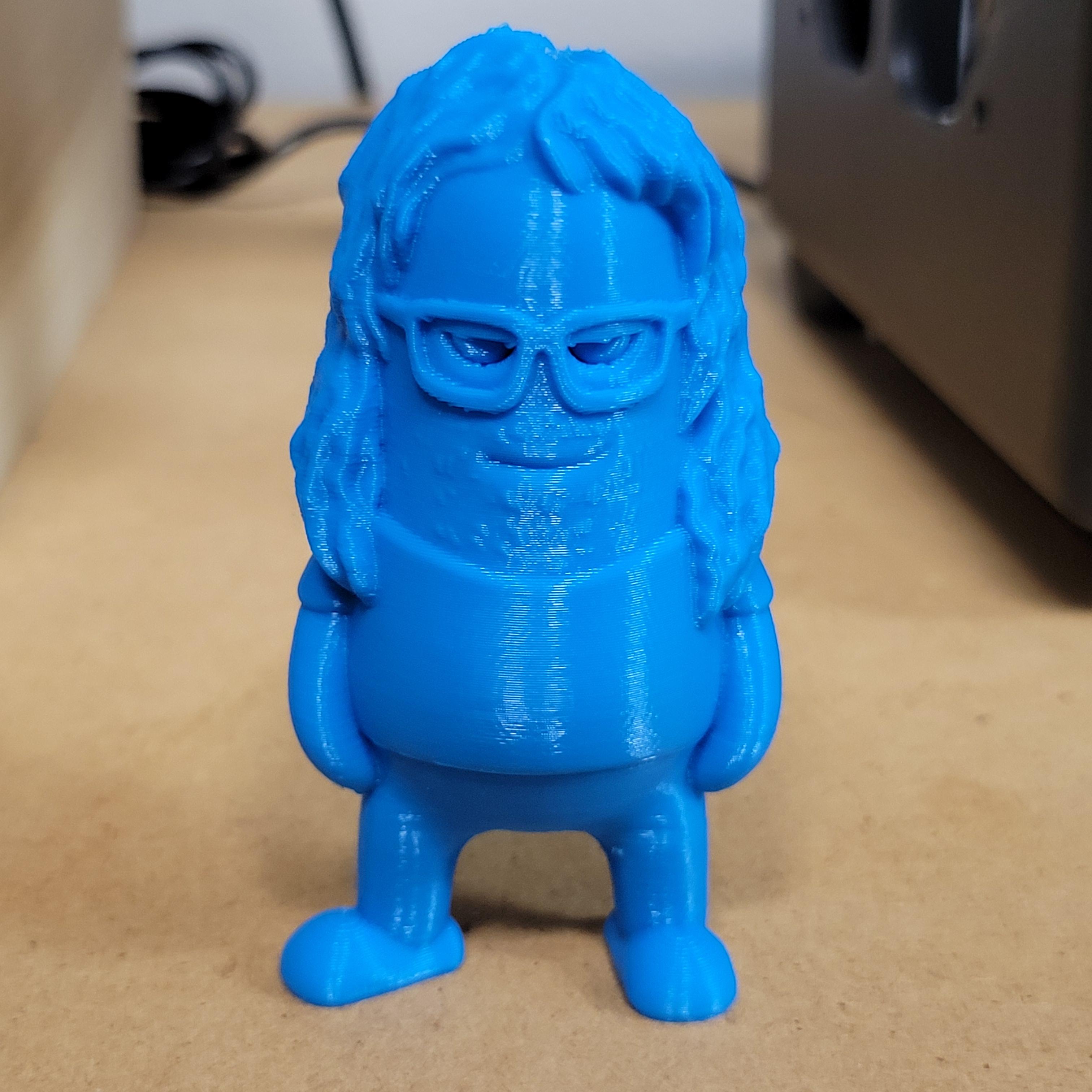 Mini Jim.stl - Mini Jim in Printed Solid Pure Cyan PLA at 0.2 mm layer height. Printed on MakerGear M3-ID. - 3d model