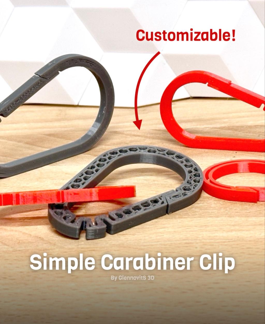 Simple Carabiner Clips - Style them your way! 3d model