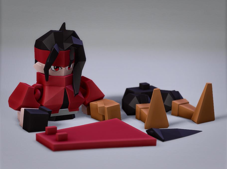 Low Poly Flexi Vincent Valentine 3d model