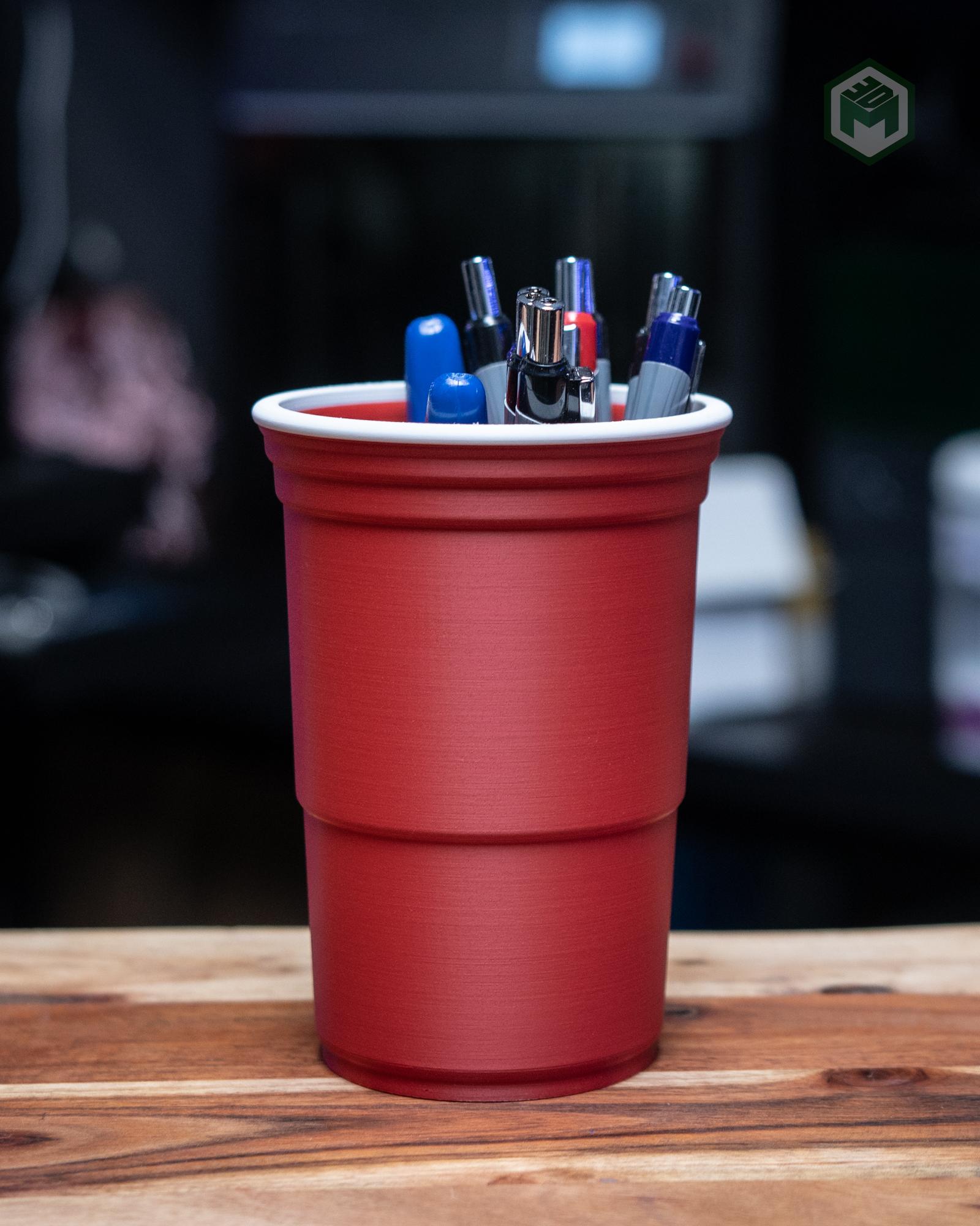 Solo Cup Desk Organizer with Divider Inserts 3d model