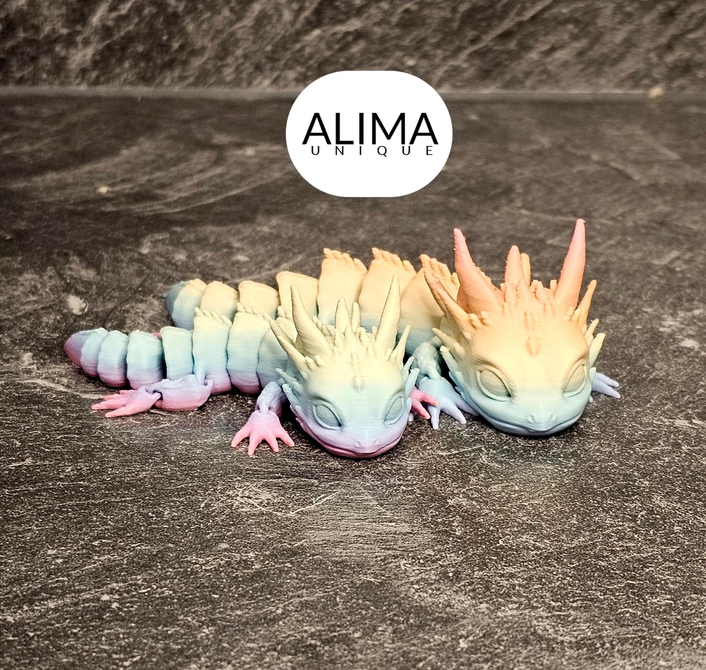 Cute little baby dragon - articulated 3d model