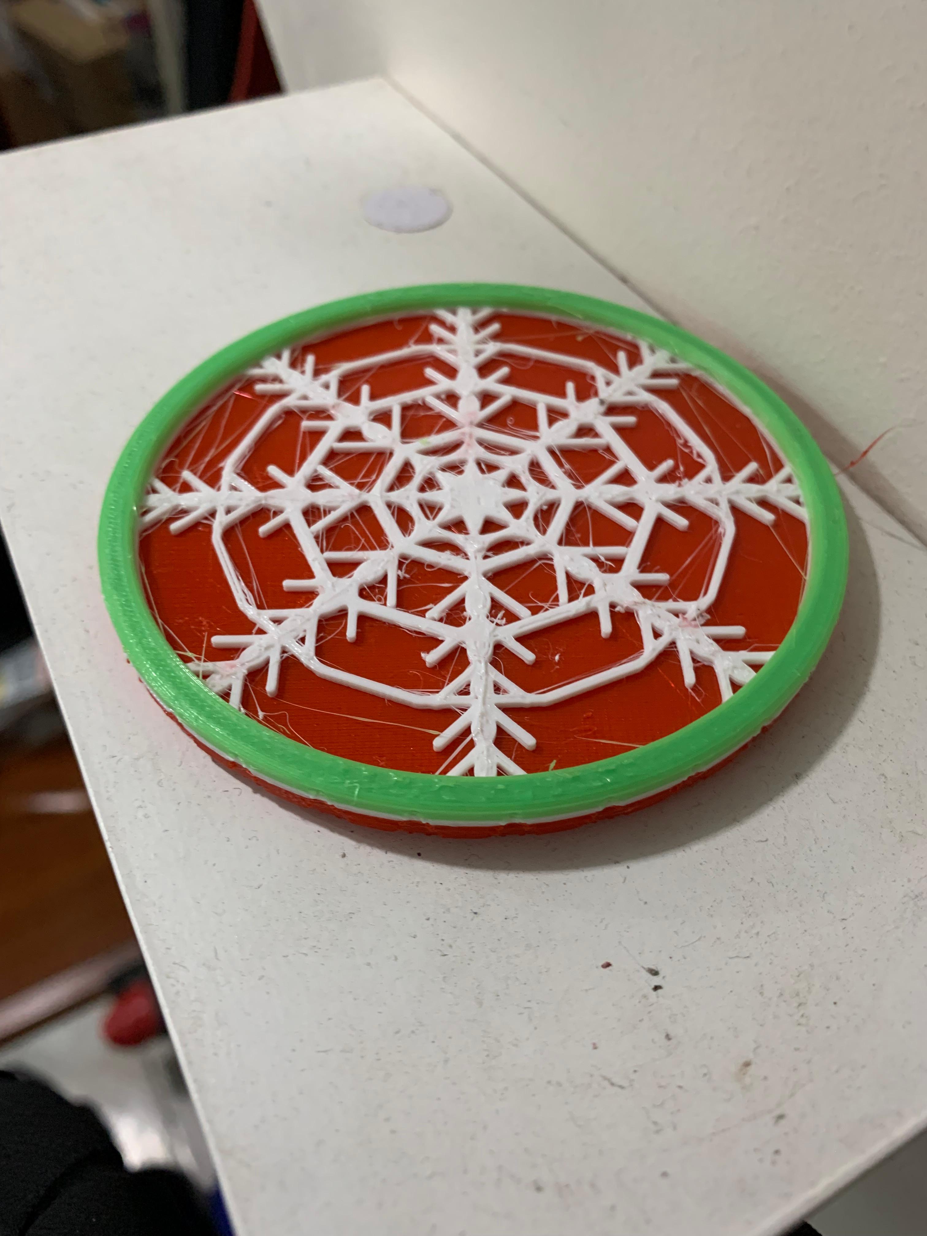 Christmas Octagonal snowflake coaster 3d model