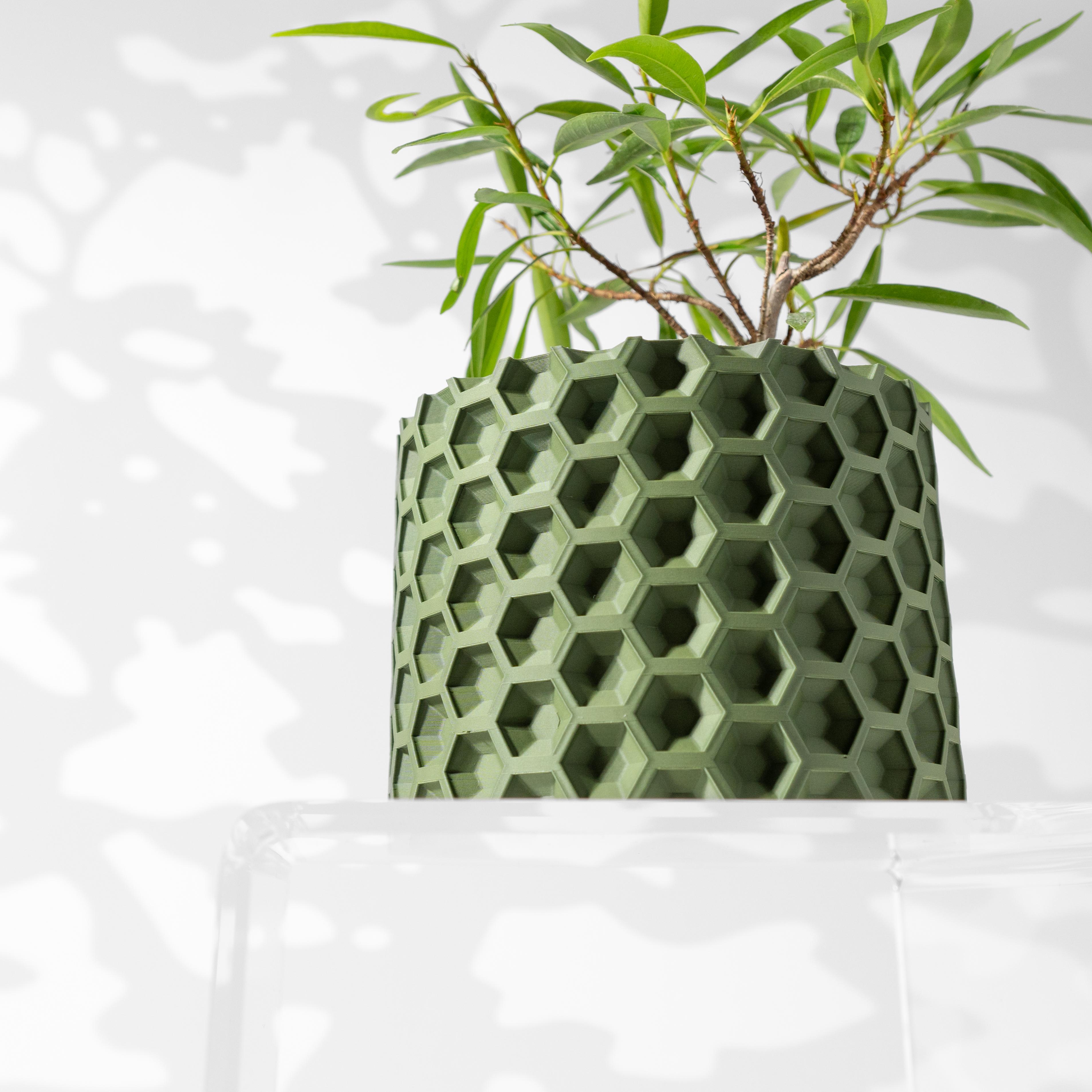 The Armos Planter Pot with Drainage Tray & Stand: Modern and Unique Home Decor for Plants 3d model