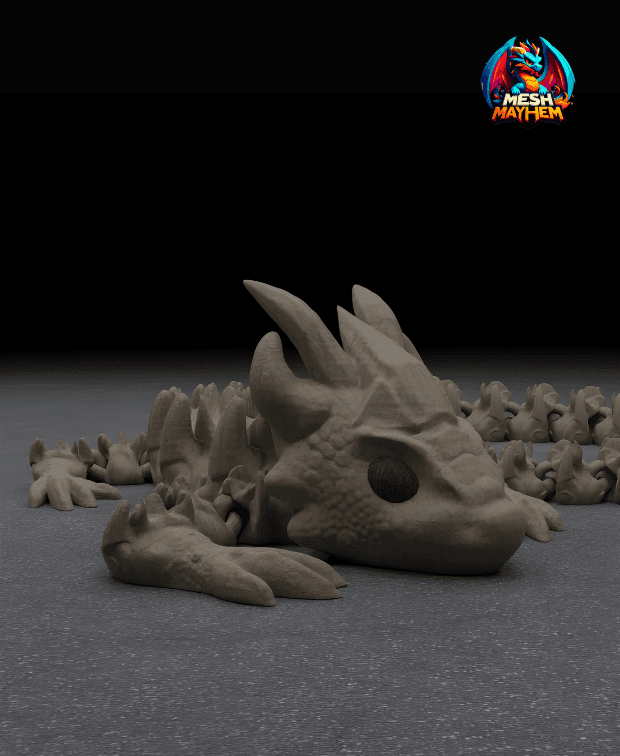 BendyBeast Articulated Dragon Throwback 3d model