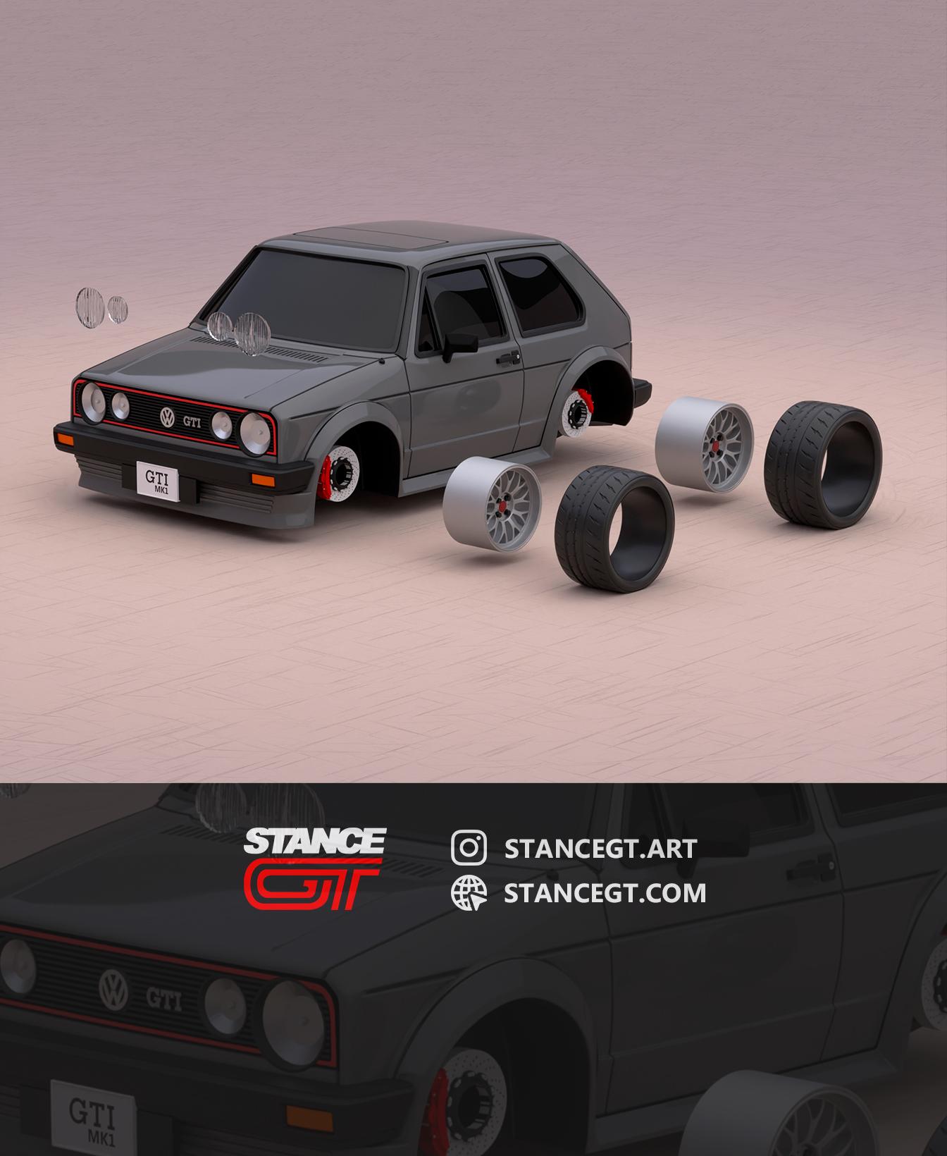 Volkswagen Golf GTI MK1 1982 | Scale model car 3d model