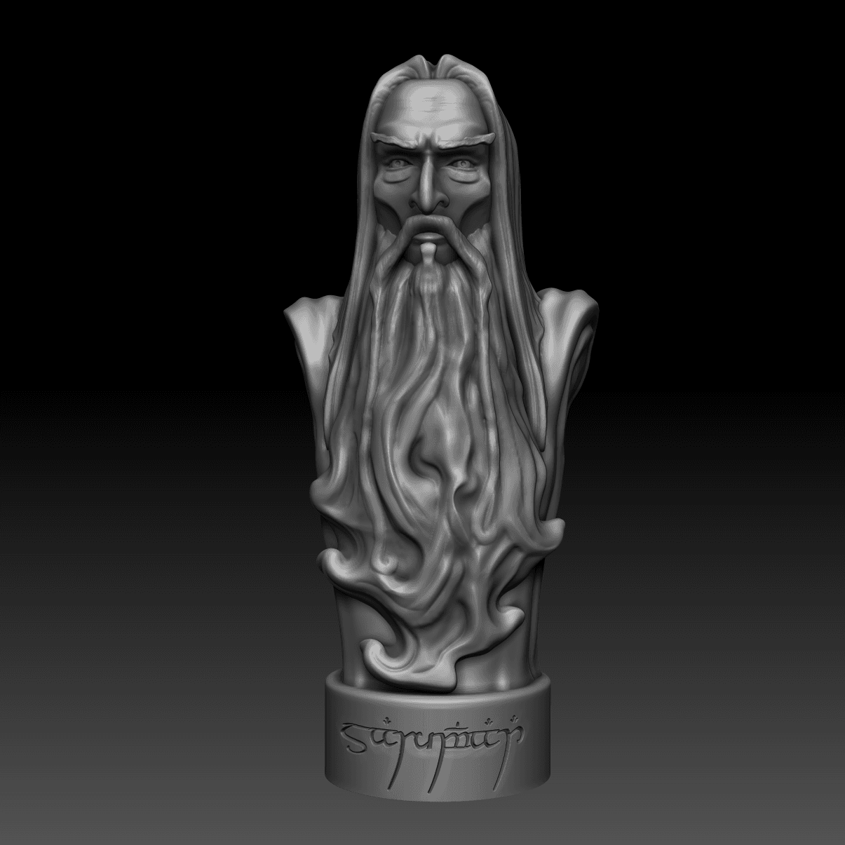 Stylized Saruman Bust 3d model