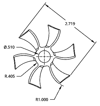 Dremel Fan (0.5in Mandrel) 3d model