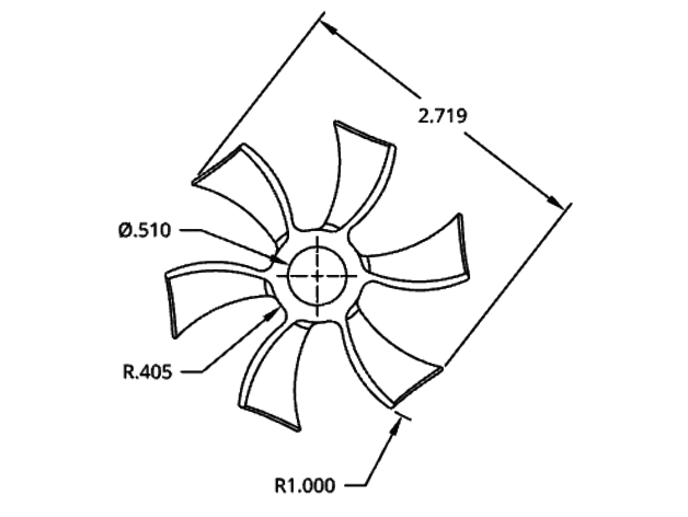 Dremel Fan (0.5in Mandrel) 3d model