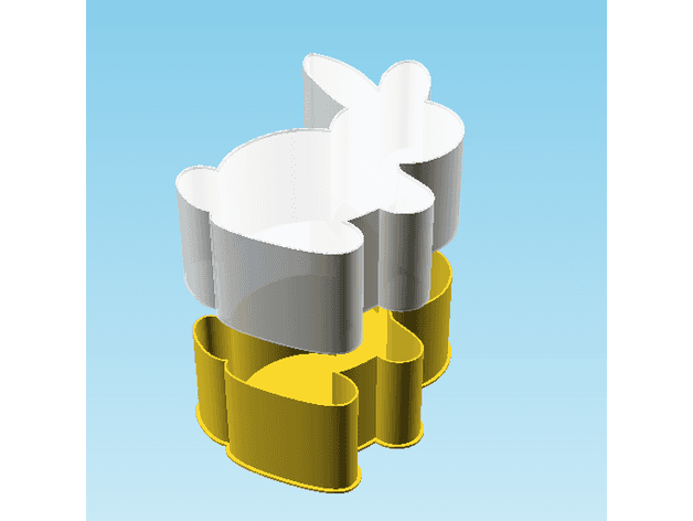 Rabbit 002D, nestable box (v2) #SpringThangs 3d model