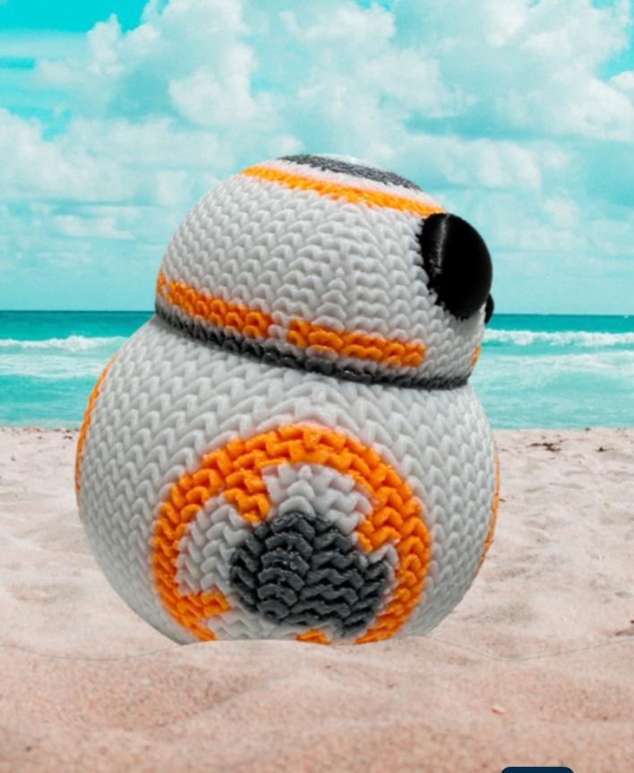 Knitted Star Wars BB8 Droid Figurine / Ornament / No Supports / 3MF Included 3d model